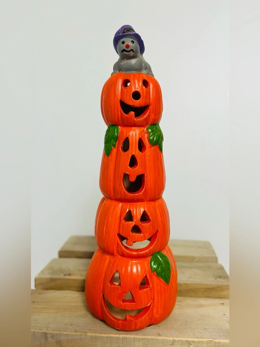 Autumn Halloween Set of 4 Distinct Decorative Tabletop Colorful Fall Figurines